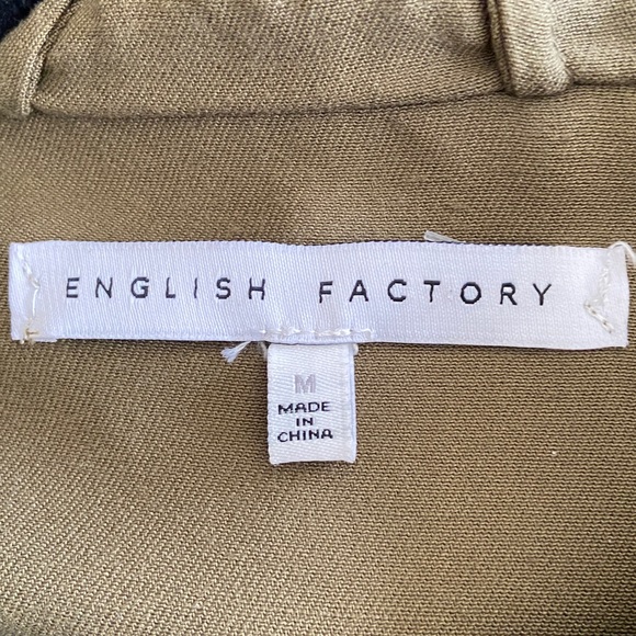 English Factory Olive Green Floral Embellished Military Utility Hoodie Jacket - Picture 9 of 11